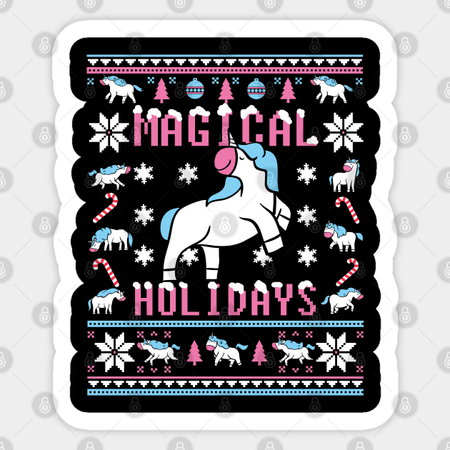 Funny Unicorn Lover Ugly Christmas Sweater Sticker by KsuAnn